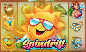 Spindrift mostrando uma máquina de caça-níqueis com símbolos náuticos e gráficos vibrantes.